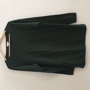 J Jill Forest Green Tunic Length Boat Neck Cotton Blend Sweater Medium